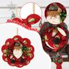 35cm Christmas Doll Wreath Garland for Patio Outdoor Decor Versatile Cute