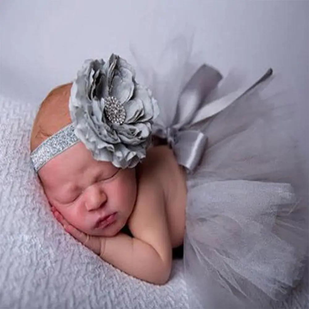 Infant Suit Headband Set Clothing Baby Girl Summer Dress Cute Princess Newborn Outfit Costume Photography Props Accessories