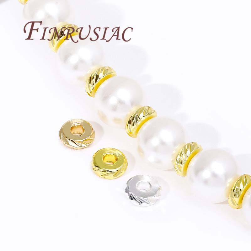 3mm-8mm Beads Separators 18K Gold Plated Spacer Beads For Bracelets Accessories DIY Jewelry Making Supplies,Metal Beads