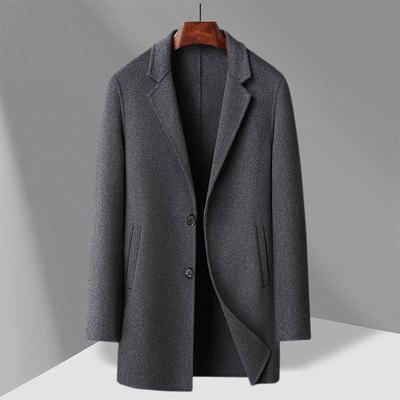 Men's Medium and Long Fashion Casual Double-sided Wool Woolen Coat Comfortable Simple Trench Coat Men's Coat