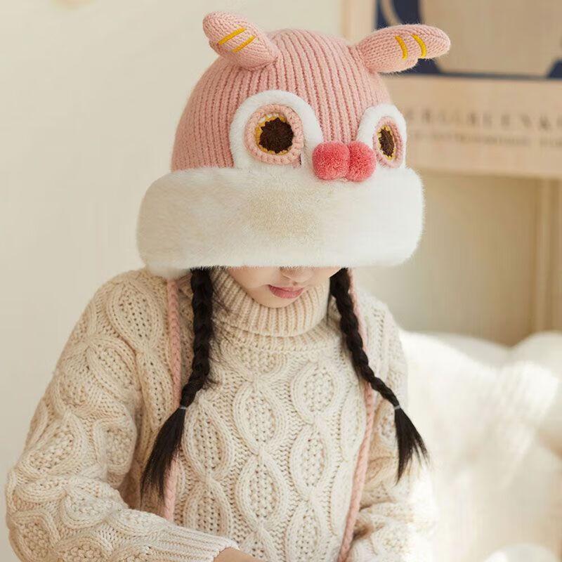 NHZHIW Year of the Dragon Warm Ear Flap Hat with Dragon Horns
