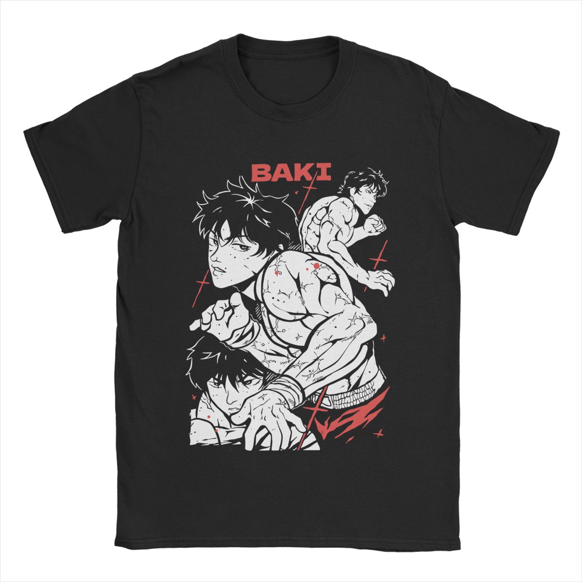 

Men T-Shirts Anime Baki Cool 100% Cotton Tees Short Sleeve T Shirts O Neck Clothing Birthday Gift 4XL