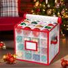 Ornament Storage Box 64-Compartment Foldable Christmas Storage Bins for Sundries Clothes Holiday Baubles Candy Jewelry Toys