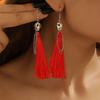 1 Pair Vintage Gothic Dark Skull Bride Tassel Drop Earrings  Halloween Fashion Casual Dangle Accessories For Party  Masquerade Festive Music Festival