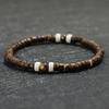 Natural Coconut Wood Bracelet Men Women Handmade Howlite Braslet Leisure Accessories Rosary Beads Braclet Tibetan Brazalete
