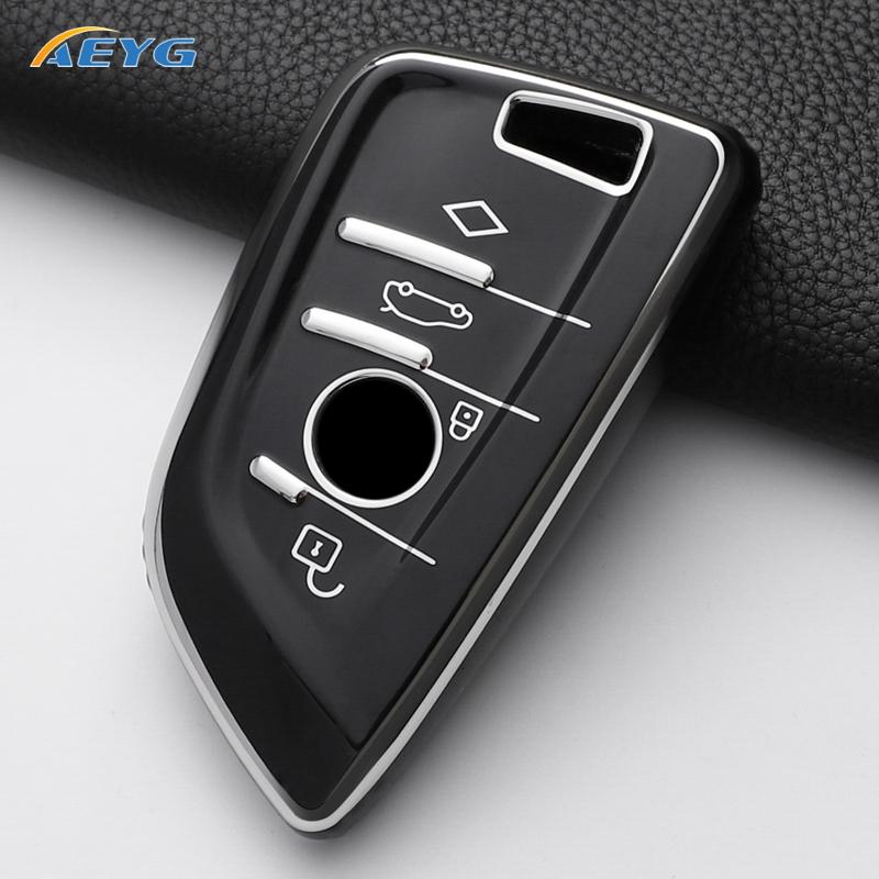 TPU Bil Fjernnøkkel Etui Deksel Skall Fob For BMW X1 X3 X4 X5 X6 F15 F16 G30 3 5 7 Serie G11 F48 Tilbehør Nøkkelring
