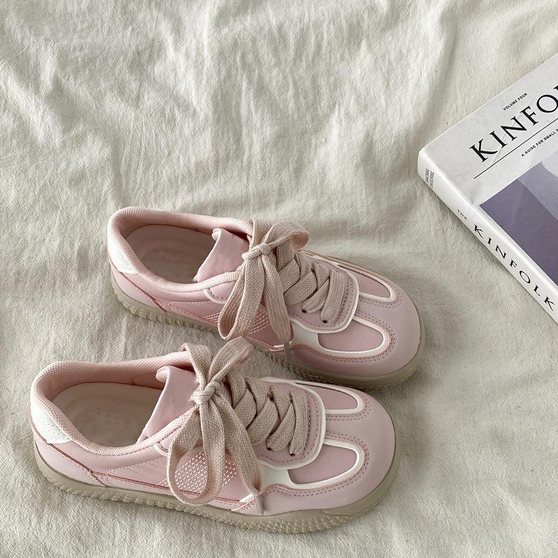 

Универсальная розовая нишевая дизайнерская парусиновая обувь женская летняя новая повседневная спортивная обувь белая обувь 35