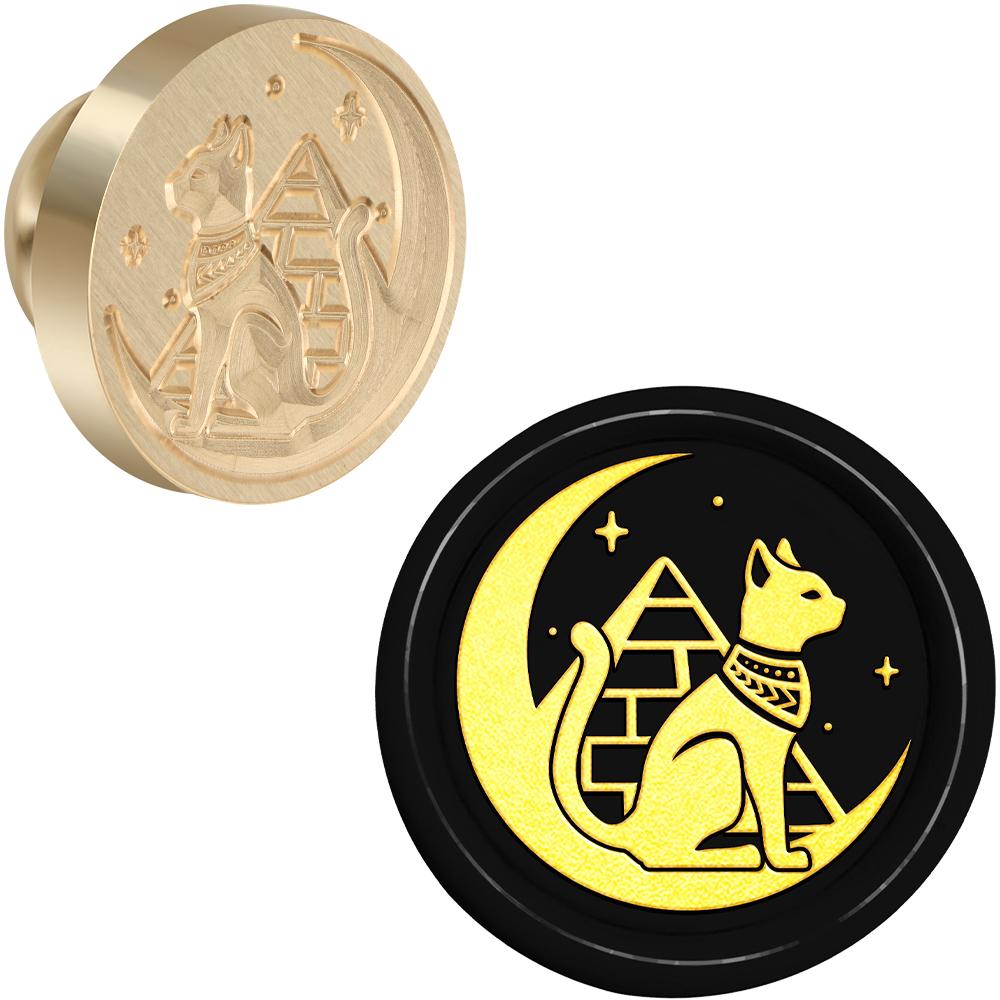 Moon and Animals Series Wax Seal Stamp Snake Elephant Cat Unicorn Replaceable Sealing Wax Stamp 25mm Brass Head for Halloween