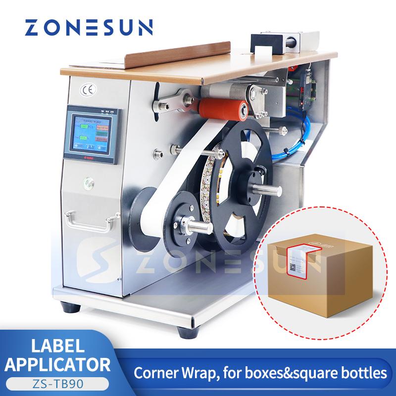 ZONESUN ZS-TB90 Automatic Tamper Evident Labeling Machine Corner Wrap Box Case Tamper Proof Seal Label Sticker Applicator Carton