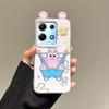 KEYSION Cute Ear Cartoon Case for Infinix Note 30 4G with Lanyard Soft Silicone+PC Shockproof Phone Cover for Infinix Note 30 5G
