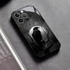 Crow Black Glass Phone Shell For iPhone 16 Plus 15 Pro 14 13 12 Pro Max Soft Silicone Frame Scratch Resistant Protective Case