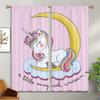 Children's Room Curtains Cartoon Unicorn Horse Rainbow Print Curtains Living Room Balcony Kitchen Decoration Curtains Home