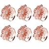 6Pcs Rose Flower Napkin Holder Floral Rhinestone Napkins Rings for Wedding Mother's Day Party Dinner Table Decor