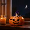 Creative Witch Showcase Decor Halloween Resin Pumpkin Figurine, Spooky Bat Detailed Tabletop Decor, Stable Horror Atmosphere Base Mini Statue