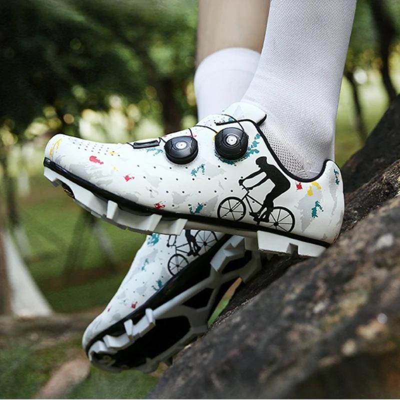 Fashion Cycling Shoes MTB Outdoor Sports Self-Locking Road Bike Sneakers Men Racing Women Bicycle Mountain SPD Flat Cleat Shoes