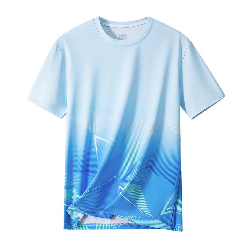 

Men s Running Elastic Men s Top Quick-drying T-shirt 3XL світло-синій колір