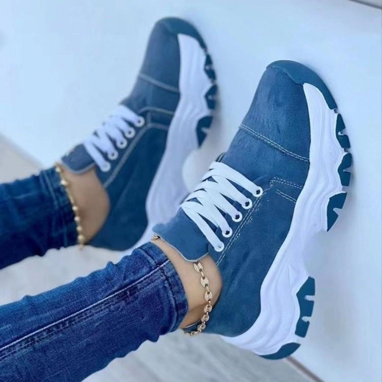 2025 New Women Sneakers Fashion Platform Lace Up Casual Sports Shoes Comfortable Running Ladies Vulcanized Shoes Female Footwear
