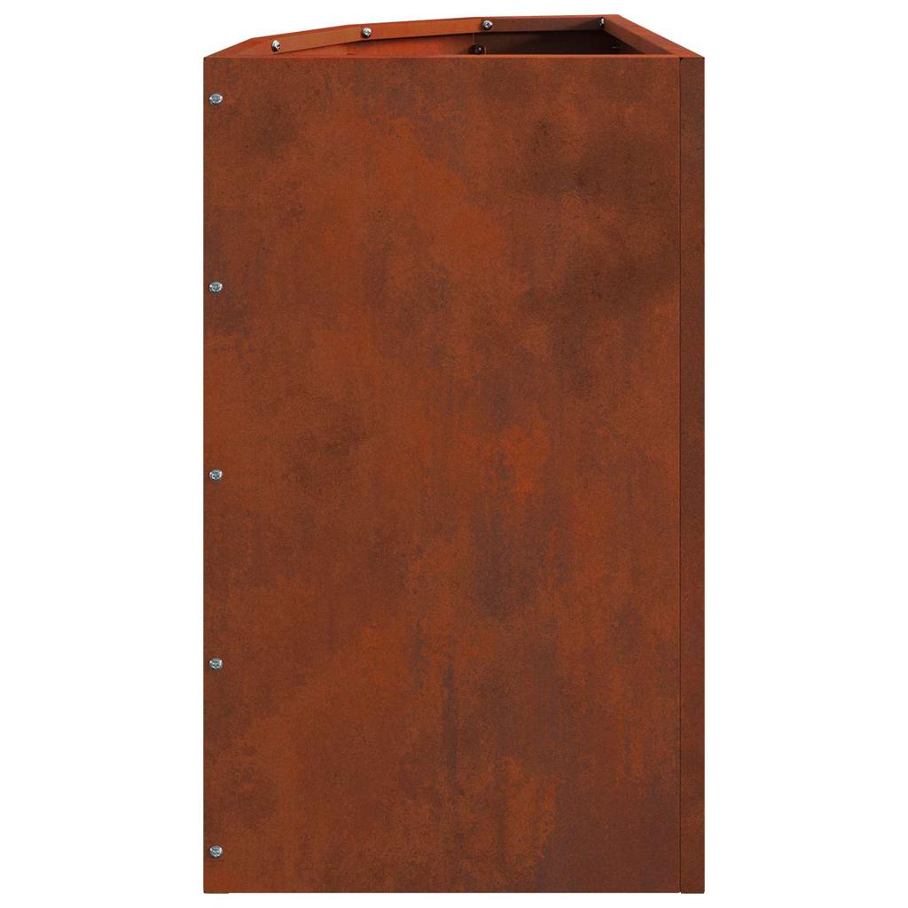 Floreira de Canto Enferrujada 30 x 30 x 50 cm Aço Resistente às Intempéries