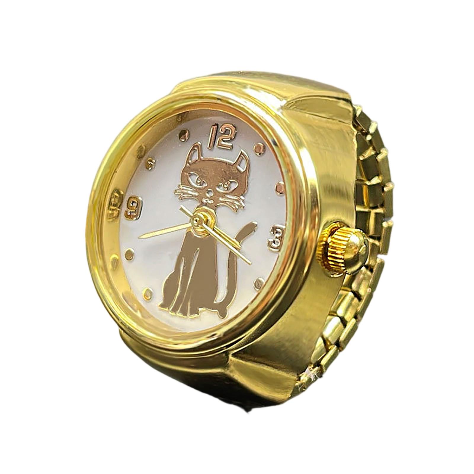 

Часы-кольцо Модные квадратные часы в форме кольца Индивидуальность Креативное ретро-кольцо в стиле Электронные часы One Size золотой