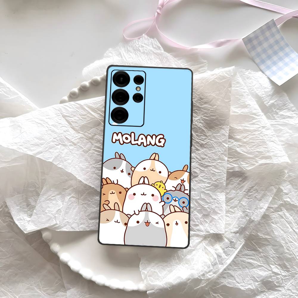 Cartoon Cute M-Molang Phone Case For Samsung S 24 Fe 25 Ultra Plus 20 Lite 21 30 22 23 24 22 Ultra 5G Fundas