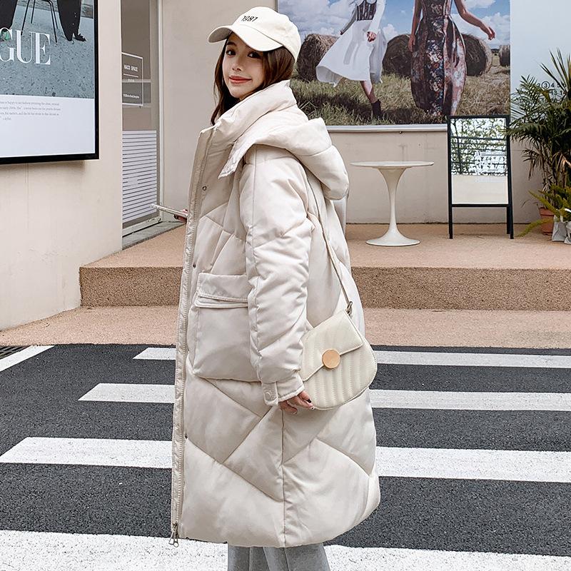 Winter New Fashion Loose Fashion Detachable Hat Cotton-padded Jacket Women's Long Thick Bread Coat.