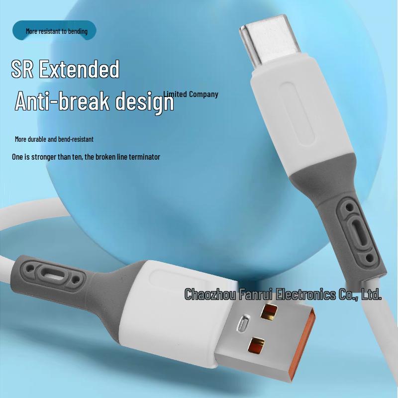 Liquid TPE Imitation Silicone Data Cable for Fast Charging - Compatible with Apple, Android, Huawei, Type-C, and Xiaomi Mobile Phones.
