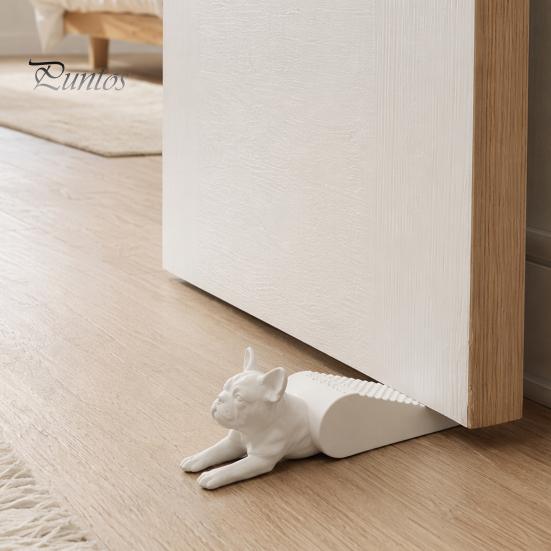 3D Printed Door Wedge French Bulldog Stopper Wedge, Dog Shape Doorstop, Windproof Anti-slip No Drilling Floor Doorstop for Home Office Bedroom