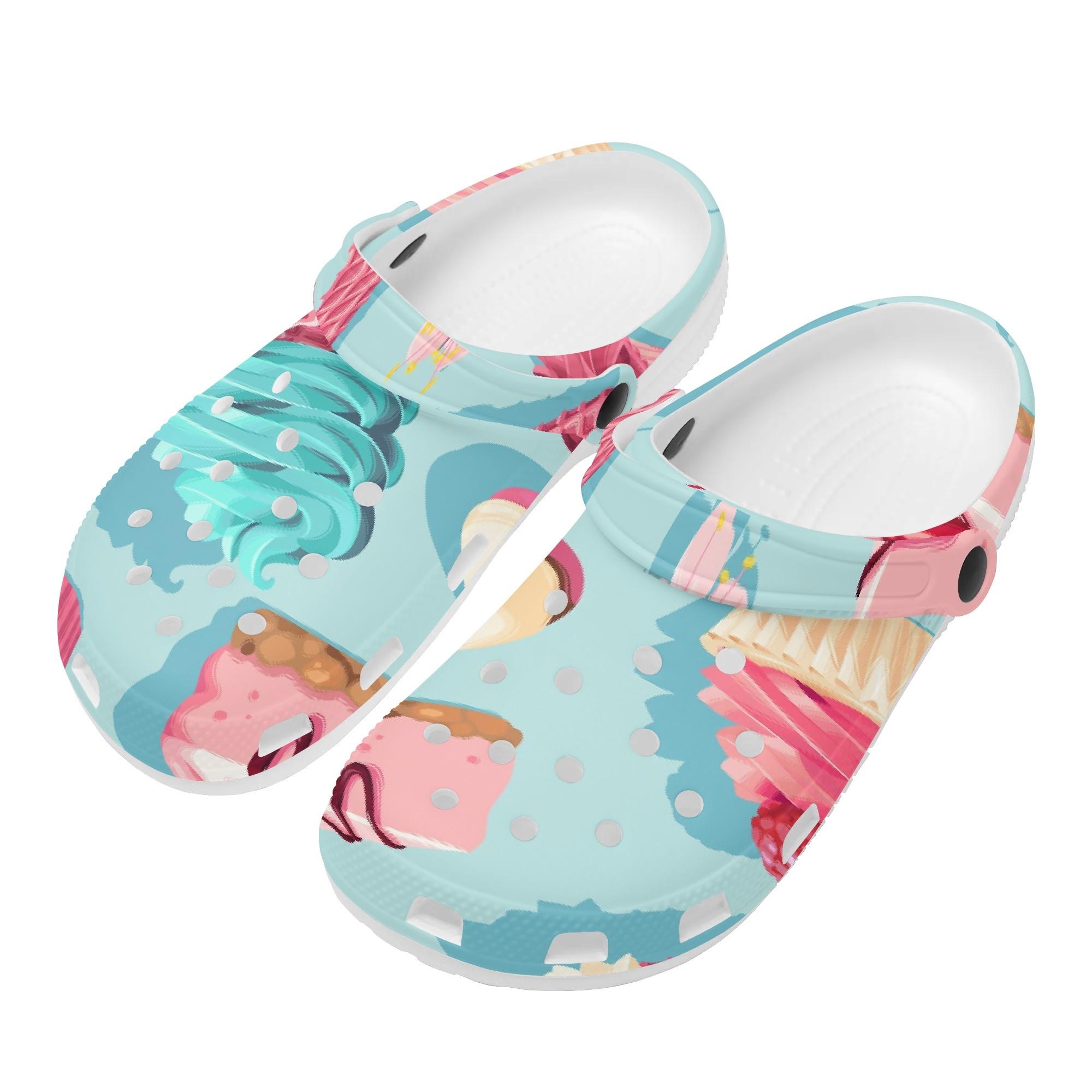 White Printed EVA Clogs for Women Men Breathable Lightweight Slip On Summer Sandals Casual Shoes Soft Footwear Easy Daily Wear 36 белый