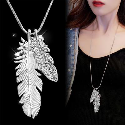 Długie naszyjniki dla kobiet Crystal Choker Naszyjnik i wisiorki Moda Sweter Chain Jewelry