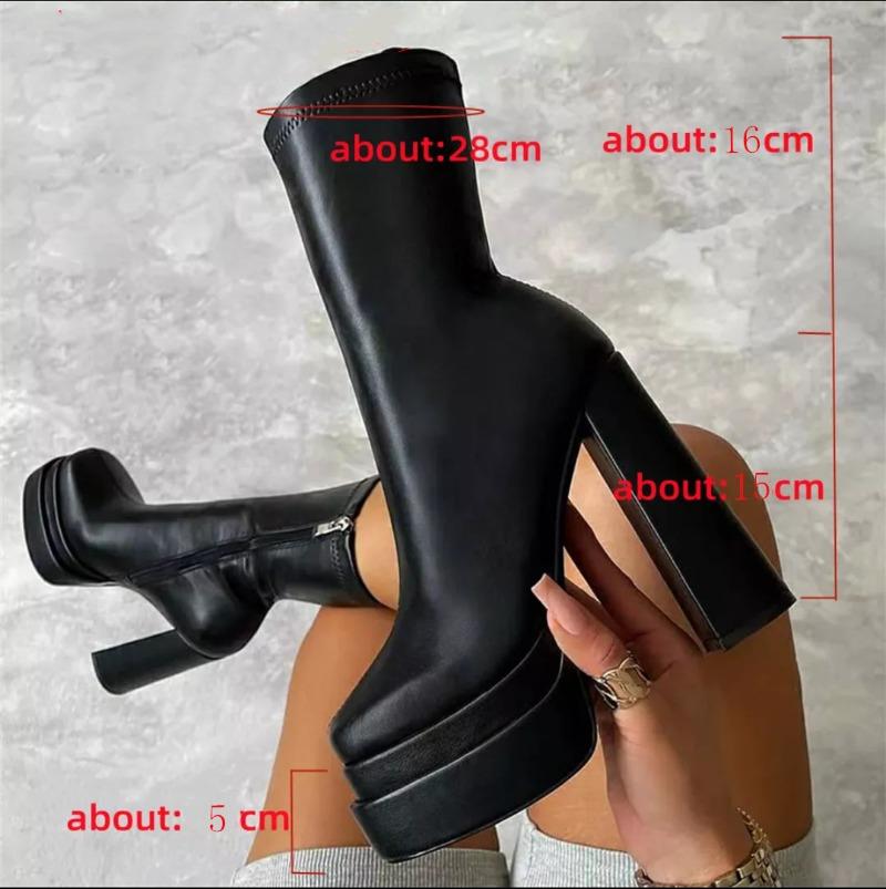 Modedesigner Damen Schuhe 2025 Neue Mode Plateau Stiefel Damen Hohe Qualität Luxus Damen Lederstiefel Damen Super High Heels Stiefel