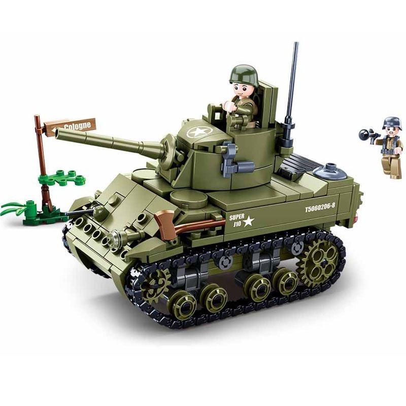 

World War II Normandy Landing US Army M5 Stirling Tank Weapon Building Blocks Military Soldier Bricks Classic Model Kids Toys No BOX