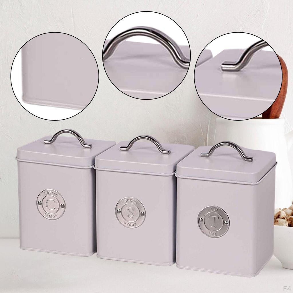 3 Stück Lebensmittelaufbewahrungsbehälter Eisenbehälter Schrankflaschen Organizer Küchenkanister für Zuhause