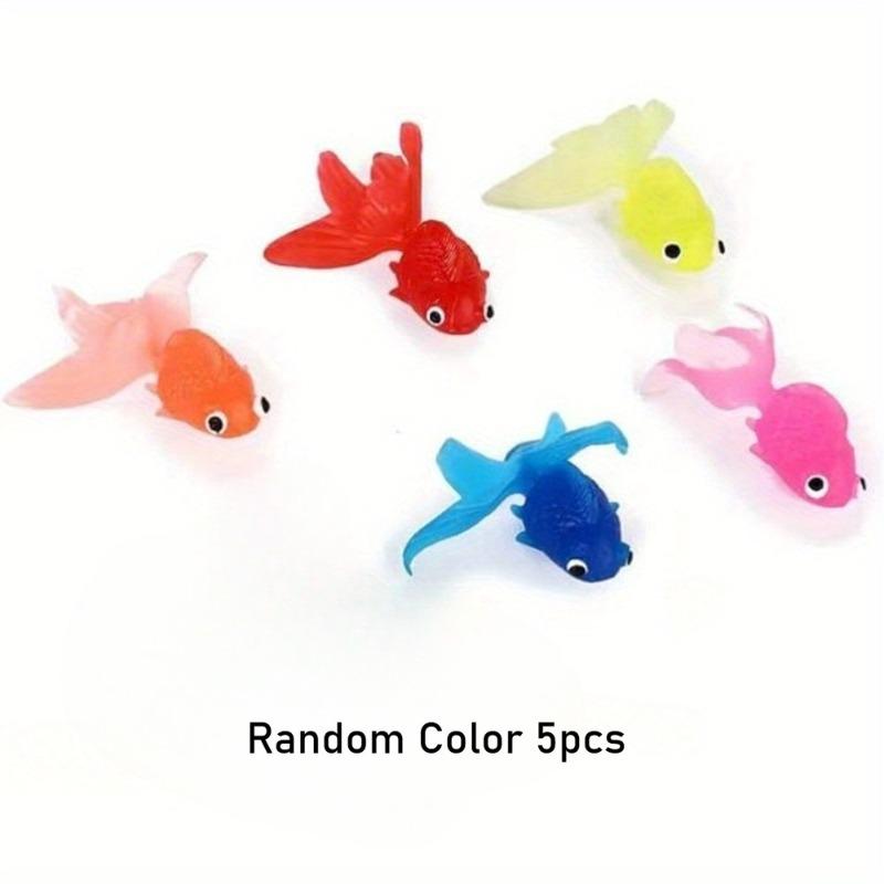 5/10PCS Realistic Floating Artificial Goldfish - Rubber Fake Fish, Aquarium Ornament & Interactive Cat Toy