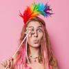 Colorful Feather Headband Headdress Prom Decoration Headband Party Dance Stage Performance Festival Carnival Accessories