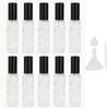 10 Pcs Mini Glass Perfume Container Fine Mist Sealing Refillable Glass Perfume Bottle for Travel 10ml Black