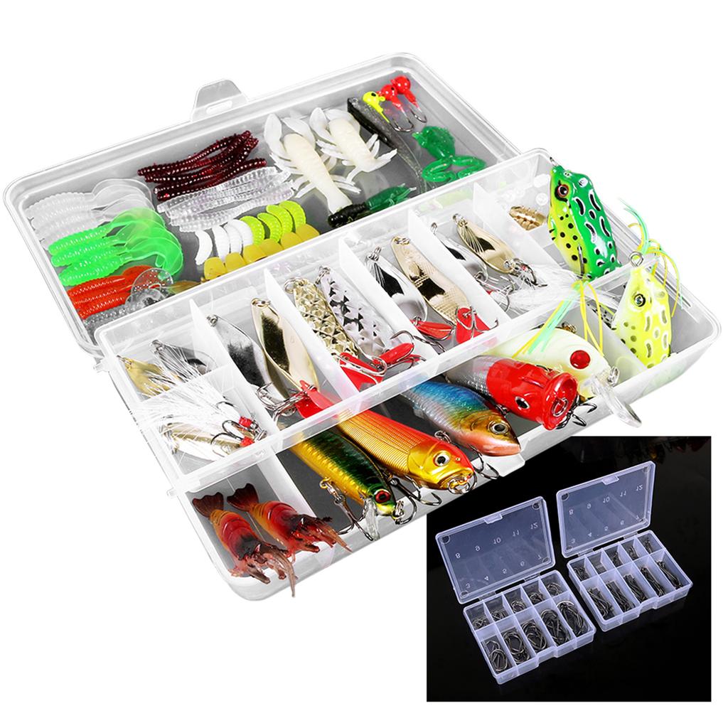 234-teiliges Angelköder-Set Angelköder Minnow Popper Köder Crankbait Jighakenbleieblei Wirbel mit kostenloser Köderbox