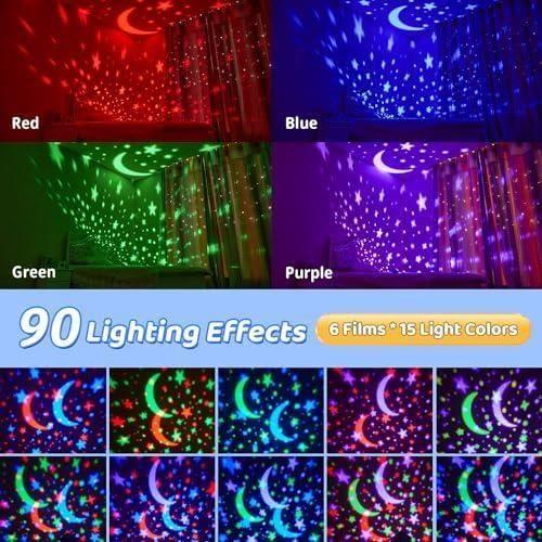 Veilleuse - 6 films - 15 couleurs - 3 luminosités - rechargeable usb