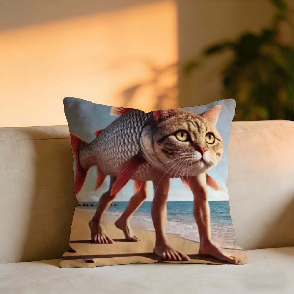 

ITALlAN Brainrot Creative Animal Cushion Cover Cozy Velvet Throw PillowSoft Warm Cushion For Sofa Bed 30x30 cm