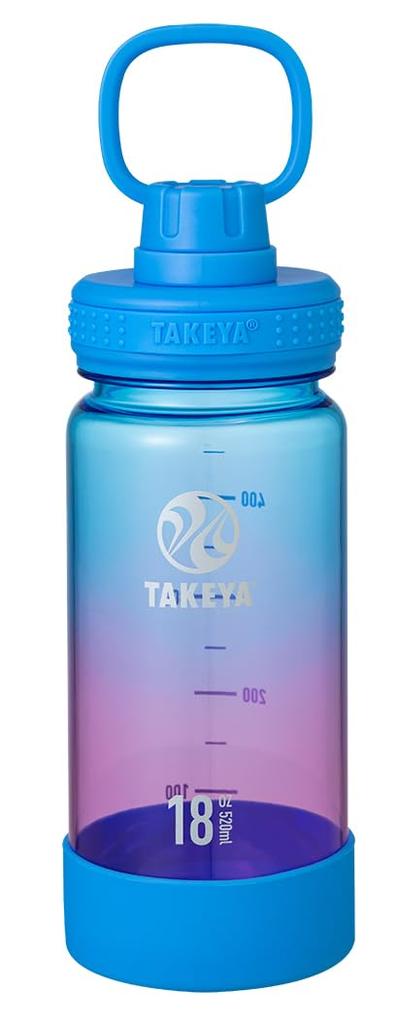 Takeya Official Clear Bottle 520ml Durable Bottle TAKEYA FLASK Scale Carry Handle with Silicone Bumper Water Bottle Lightweight Direct Drinking