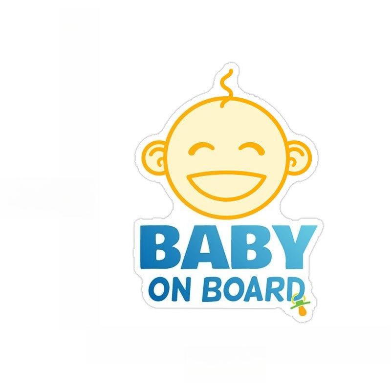 Funny Baby On Board Car Decal - Cartoon Infant Bottle Style, Easy-to-Apply Waterproof Sticker, Car Window Safety Reminder