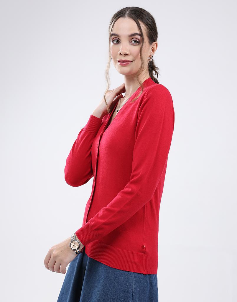 MONTE CARLO Women's V Neck Full Sleeve Cardigan
