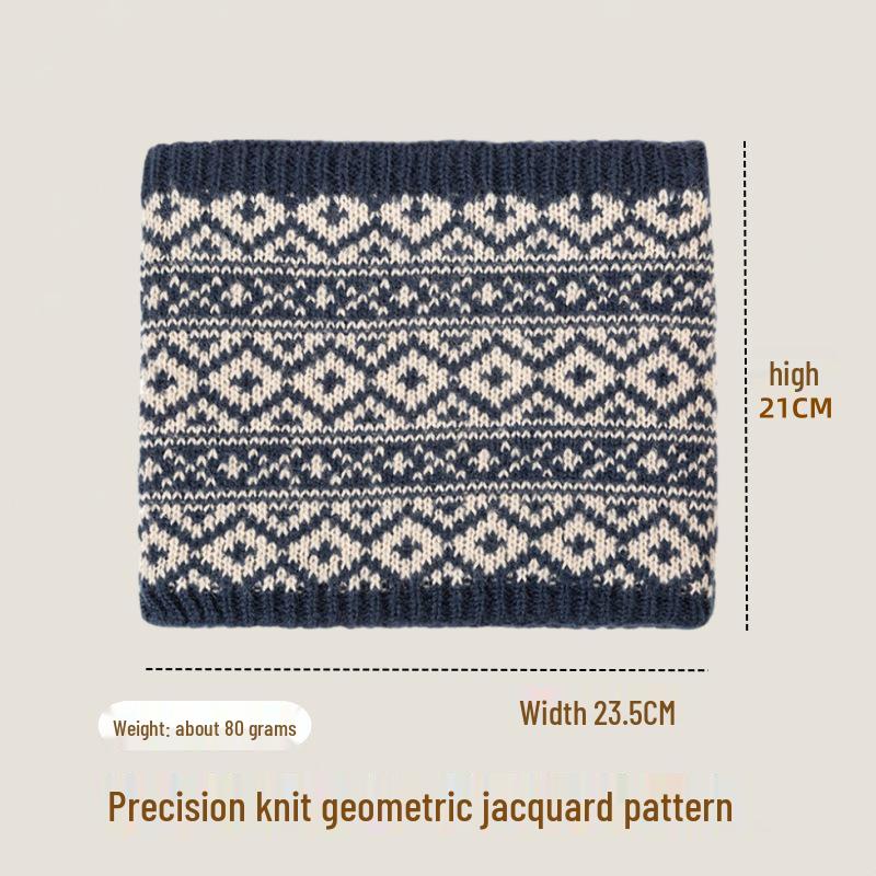 Thickened Winter Knit Neck Warmer with Fleece Lining - Plush, Warm, Outdoor Casual Single Loop