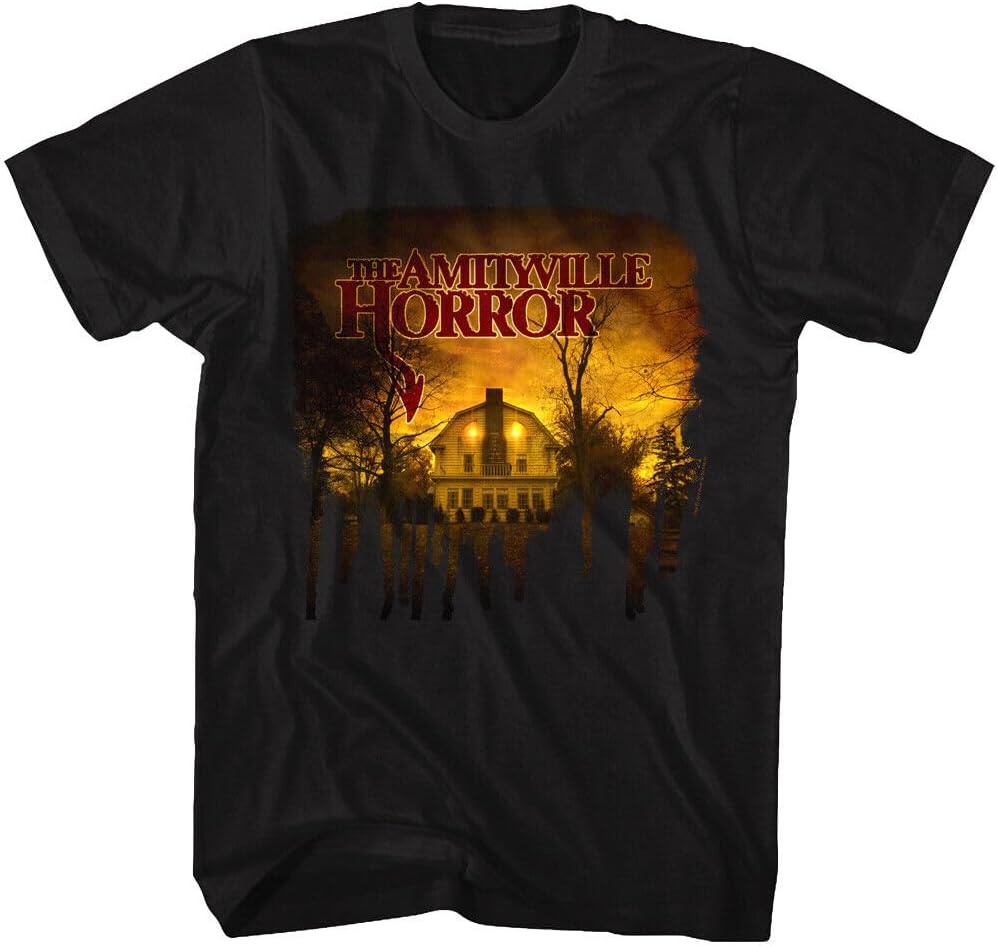 Amityville Horror Movie Glowing Haunted House Men s T Shirt Spooky 112 Ocean Ave 3XL чёрный