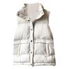 Women Winter Vest Coat Stand Collar Solid Color Button Closure Sleeveless Padded Thick Short Type Windproof Warm Lady Waistcoat