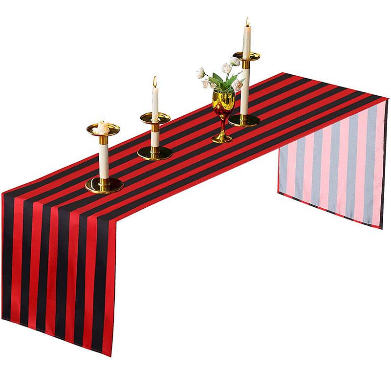 Tischläufer schwarz weiß gestreift Dinner-Party Geburtstagsparty Hochzeit Frühling Dekor