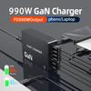 #GaN Fast Charging Desktop 6 Port Tablet USB PD QC3.0 Chargers Station For Smartphone Pad Laptop For Home Office Quick Chargers