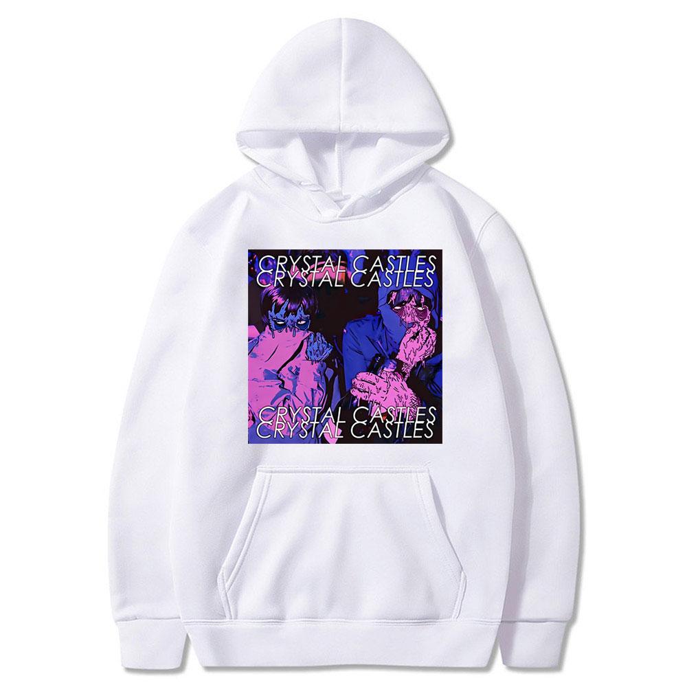 Vintage Crystal Castles Hoodie Men Women Aesthetic Streetwear Men's Hip Hop Rock Oversized Hoody Sweatshirt Male Gothic Hoodies