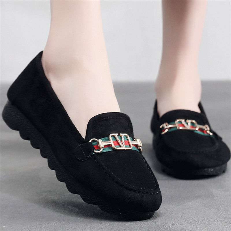 Polyurethane Sole Old North Cloth Shoes Women's Single Shoes Doudou Shoes Black Work Shoes Flat Sole Maternity Shoes Mother Shoes Large Size