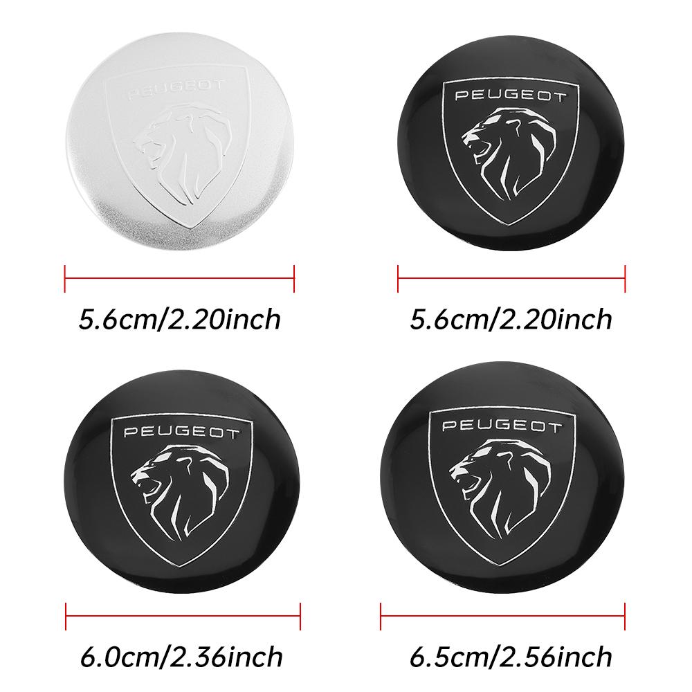 4PCS/set 56/60/65mm Car Wheel Hub Cap Rim Center Cover For Peugeot 206 3008 308 307 106 407 208 207 107 2008 508 408 5008 2009