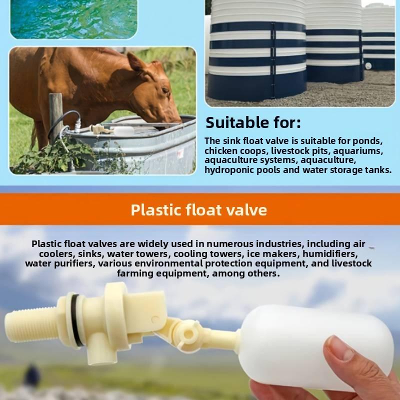 Plastic Float Ball Valve Water Level Controller With Adjustable Inlet For Water Tank And Irrigation